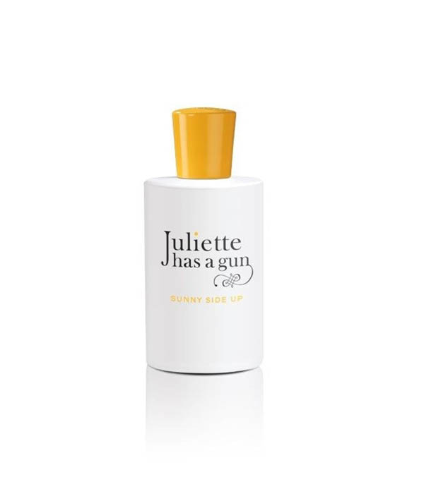 JULIETTE HAS A GUN SUNNY SIDE UP FRAGRANCE IN WHITE BOTTLE WITH YELLOW LID